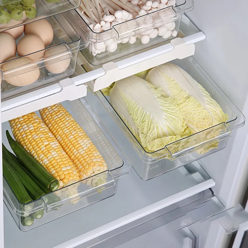 Hanging Pull Out Fridge Drawer - Food Storage With Dividers review and price