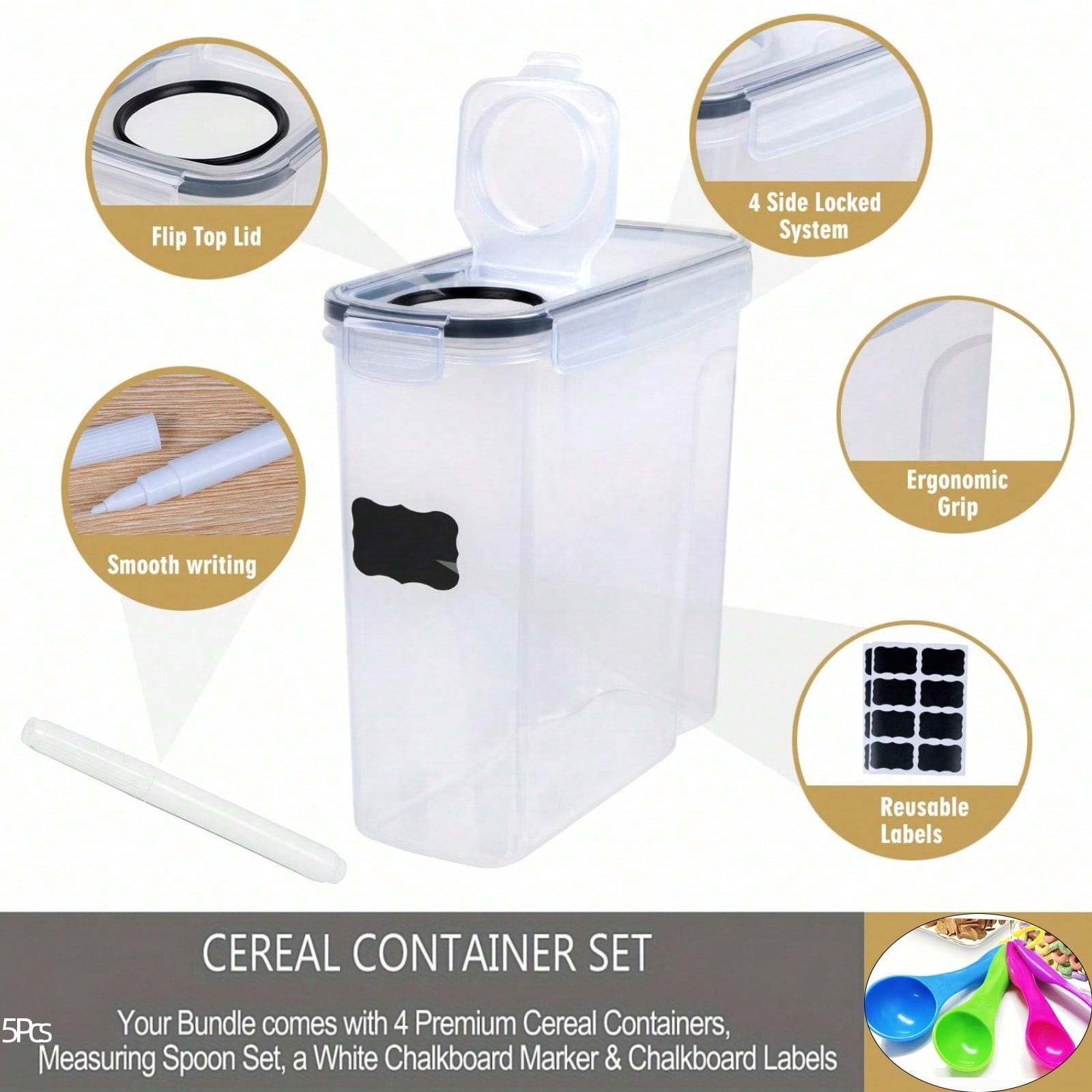 4 Pack Airtight Cereal & Dry F - Food Storage Meals review and price