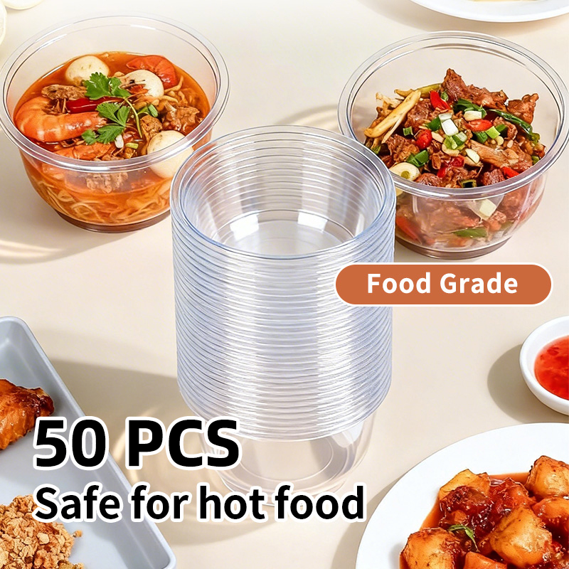 Disposable Plastic Bowls Trans - Food Storage Meals review and price
