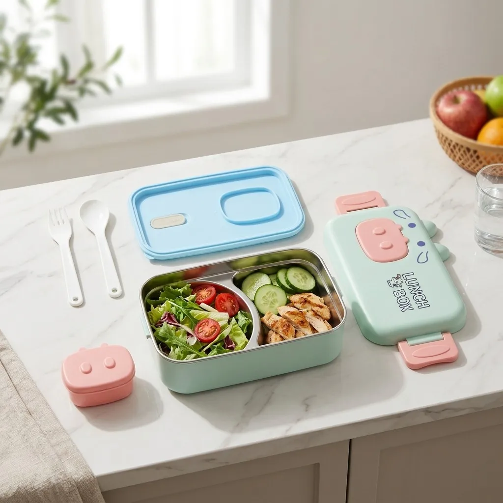 304 Stainless Steel Bento Box  - Food Storage With Dividers review and price