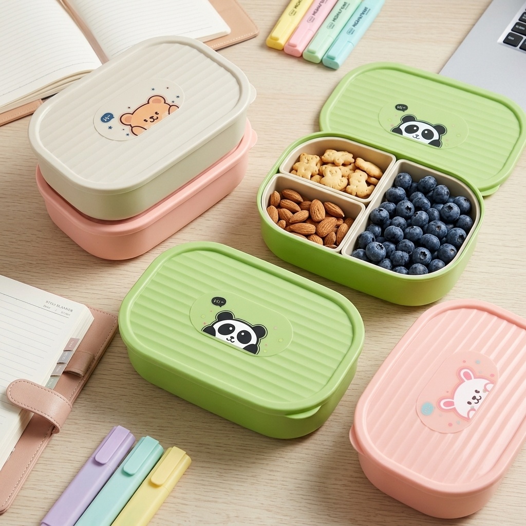 Cute Plastic Divided Lunch Box - Food Storage Oven Safe review and price